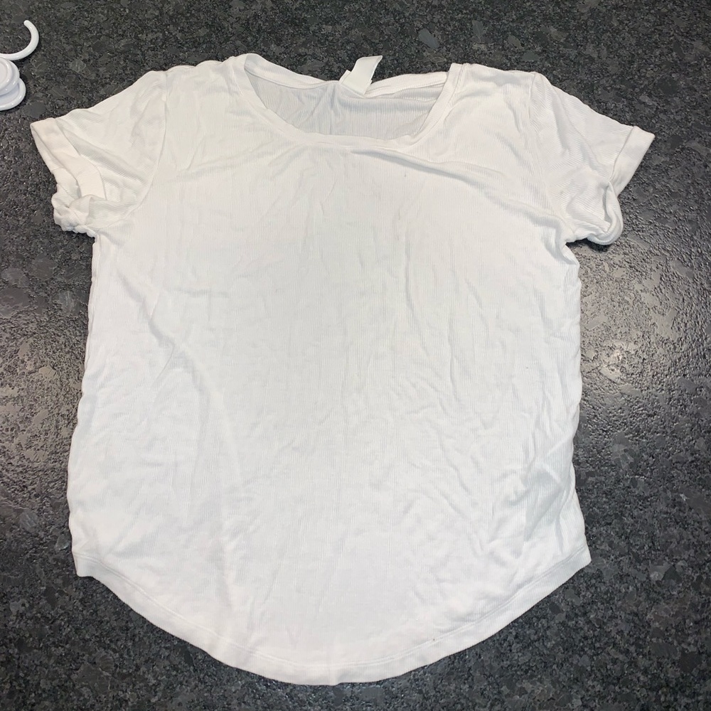 White h&m basics ribbed tee